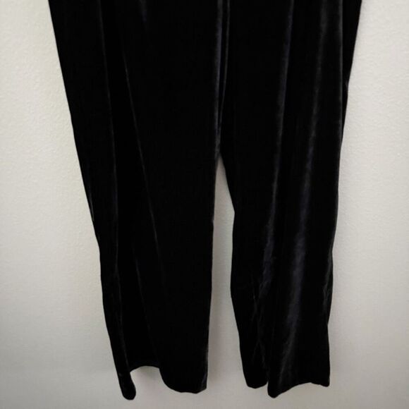 SOFT SURROUNDINGS | Aria Velvet Wide Leg Pants Solid Black Elastic Pull-on | XL - Picture 6 of 10